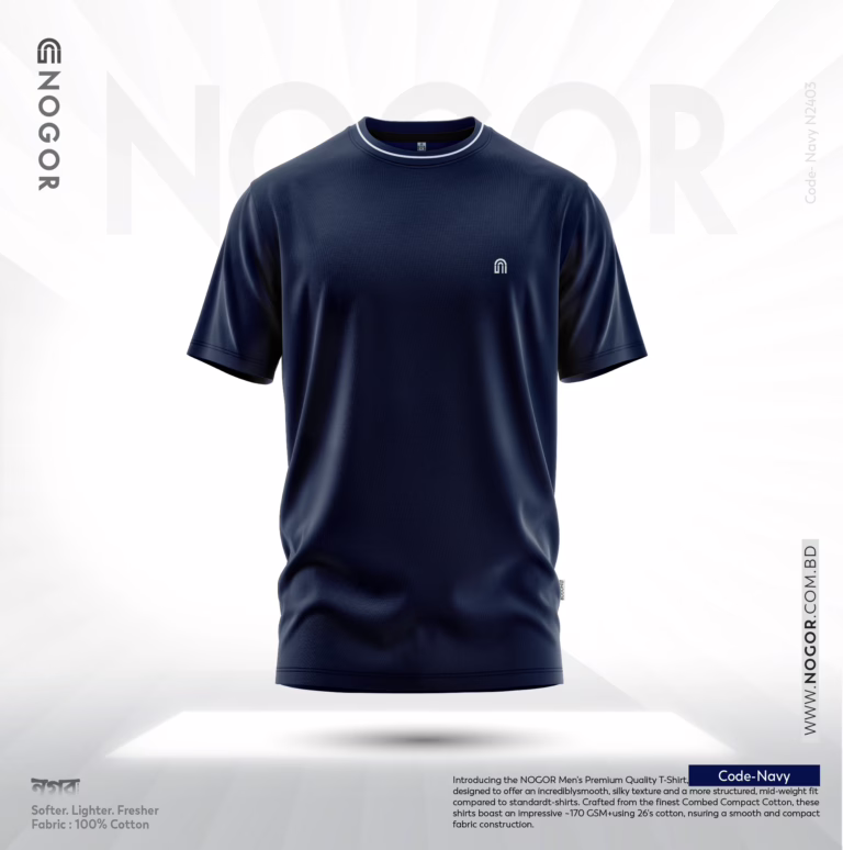 NOGOR Mens Solidarity Classic T shirt Navy (1)