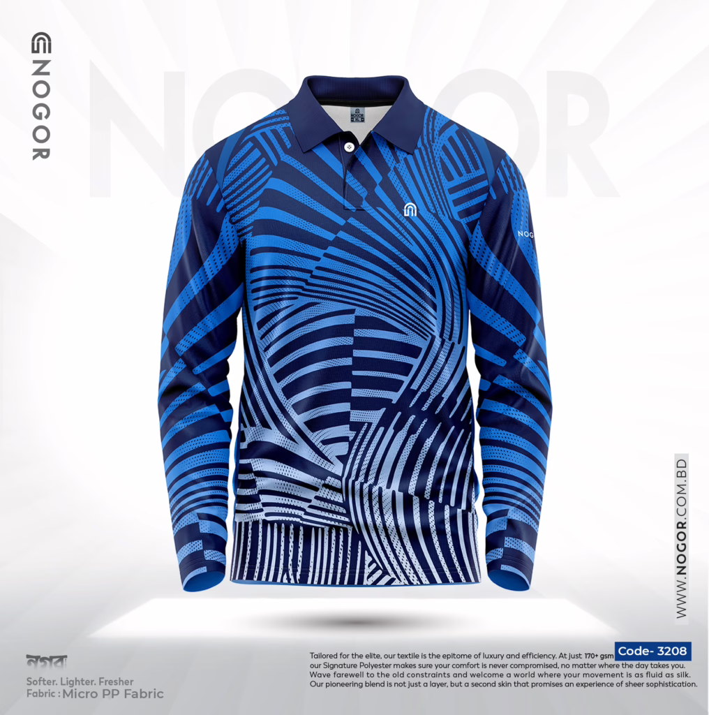 NOGOR Performance Full Sleeve Jersey – Blue Vortex – NFJ180G3208