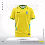 Brazil 2026 Home Jersey Price in Bangladesh – Premium Mesh Fabric, 180 GSM, Full Sublimation Print NOGOR