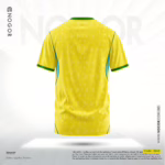Brazil 2026 Home Jersey Price in Bangladesh – Premium Mesh Fabric, 180 GSM, Full Sublimation Print NOGOR Back