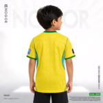 Brazil 2026 Home Kids Jersey Price in Bangladesh – Premium Mesh Fabric, 180 GSM, Full Sublimation Print NOGOR 3246 B