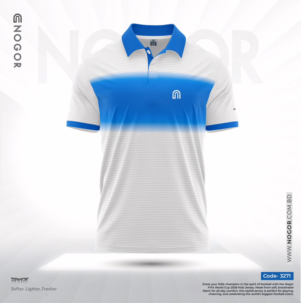 Men’s Premium Sports Performance Active Wear T-Shirt – Azure Horizon 3271 F