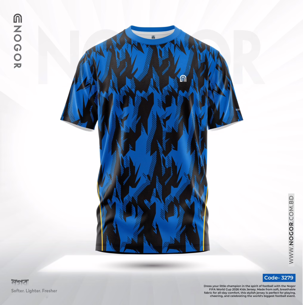 Men’s Premium Sports Performance Active Wear T-Shirt – Blue Bolt 3279 F