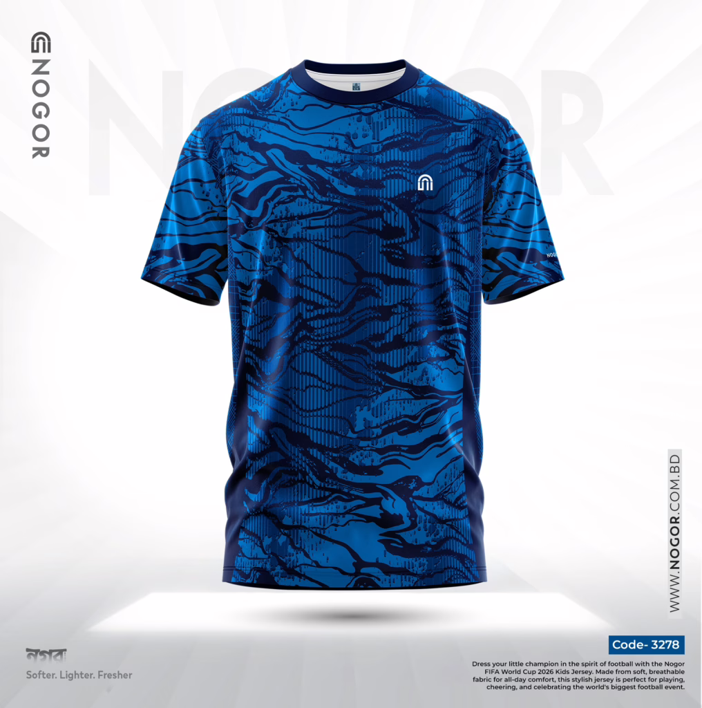 Men’s Premium Sports Performance Active Wear T-Shirt – Deep Wave 3278