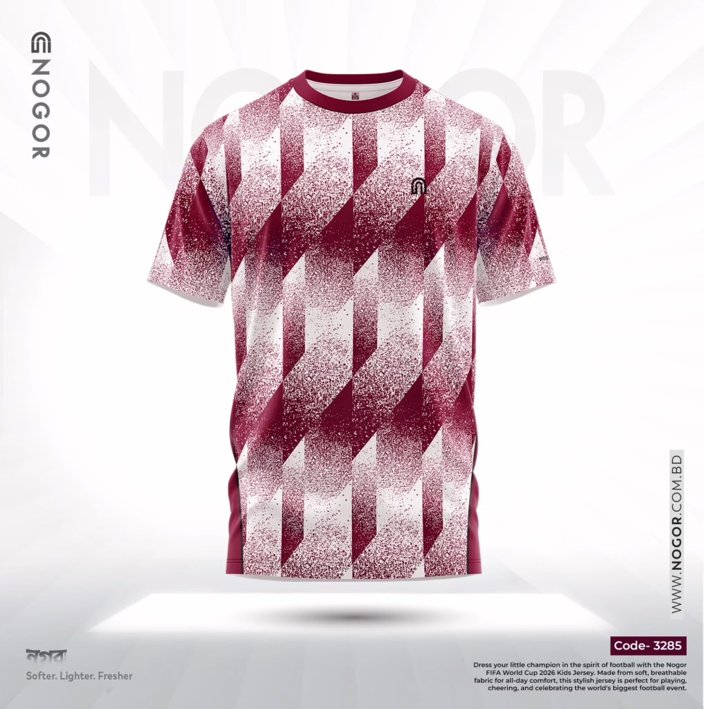 Men’s Premium Sports Performance Active Wear T shirt – Burgundy Shift 3285 F